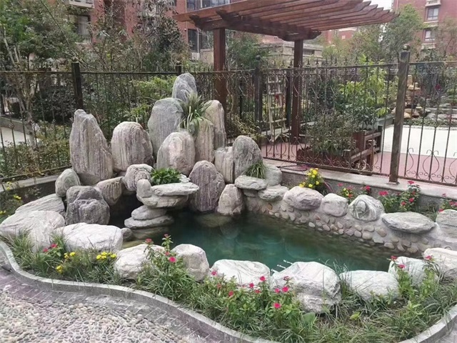 东丰庭院假山鱼池制作视频